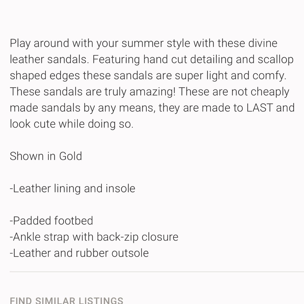 ELF Midsummer Gold Leather Sandals with Hand Cut Detailing - Picture 3 of 13
